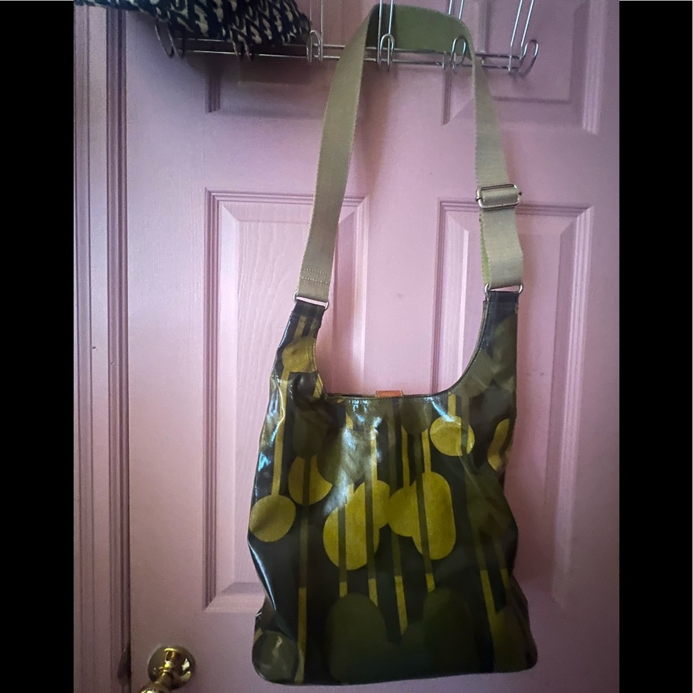 CLOSET CLEAROUT Authentic Orla Kiely leaf printed Green sling crossbody  bag